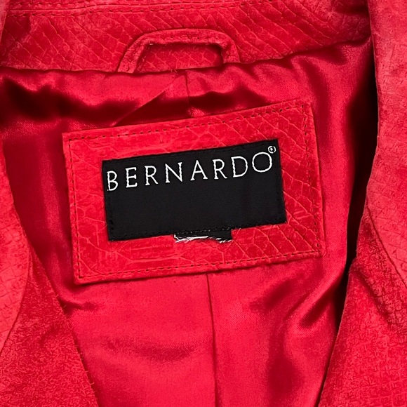 Bernardo Vintage Red Leather Jacket Coat Snakeskin M Medium L Large - Picture 6 of 7